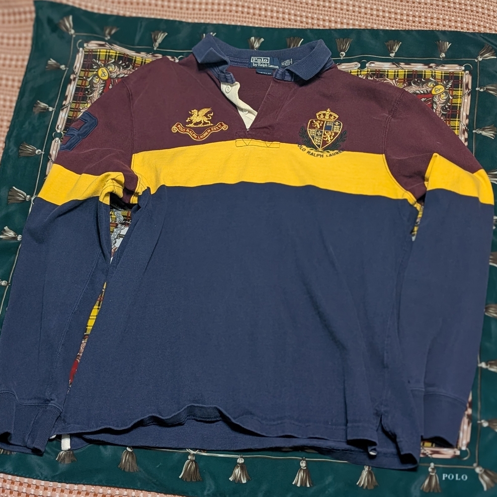 Polo by Ralph Lauren Men's Slim Fit XL Colorblock Gryphon Rugby